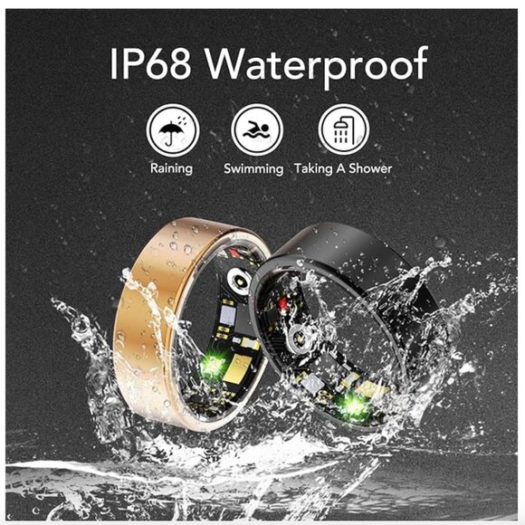 Smart Ring, Health Monitoring Heart, Steps, Calories - Silver Size 8 New - Picture 4 of 9